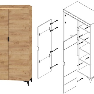 szafa 104 ,9 dwudrzwiowa ubraniowa Bragi BGS-1 półki drążki na nogach