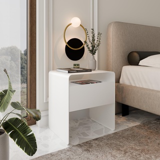 stolik 45 nowoczesny z szufladą Soha metalowy loft do pokoju sypialni