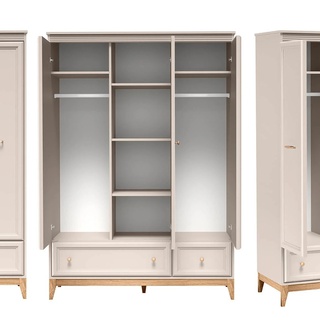 szafa 135 ,5 z lustrem Windsor 15 ubraniowa szuflady półki na nóżkach