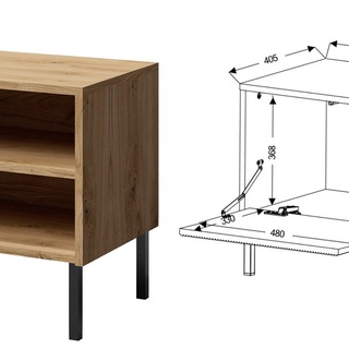 szafka 120 rtv pod telewizor Mia 07 ryflowana loft stolik na nóżkach