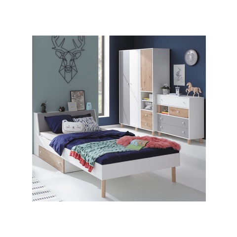Zestaw mebli komplet FARO F łóżko komoda szafa młodzieżowa dziecięca