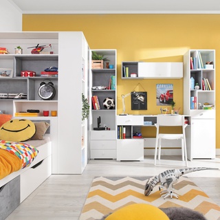 szafa 135 narożna duża Sigma 01 z szufladami półkami młodzieżowa