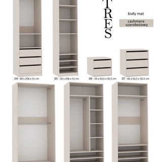 szafa 380 otwarta garderoba Tres S duża z półkami szufladami drązkami