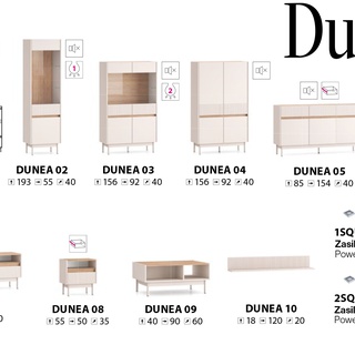 witryna 55 z oświetleniem Dunea 02 nowoczesna do salonu pokoju
