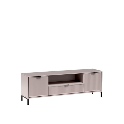 Szafka RTV na nóżkach z szufladą LINKaStyles LS-4 z frezowanym - ryflowanym frontemCashmere / Indigo stolik pod tv 165,3