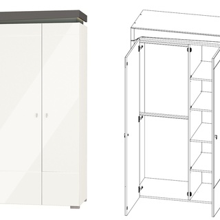 szafa 102 ubraniowa Thea White WHS-2 z półkami drążkiem do pokoju