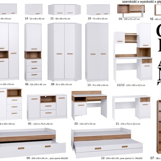 zestaw duża narożna garderoba Grant 42 szafa regał z szufladami półkami