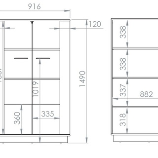 zestaw loft Modesto 5 komplet mebli dąb czarny do pokoju biura
