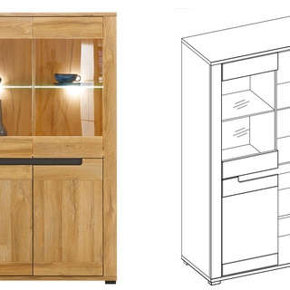 zestaw mebli duży komplet York 2 stół komoda witryna do pokoju salonu