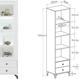 zestaw meblościanka na nóżkach Bergen A witryna szafka rtv komoda