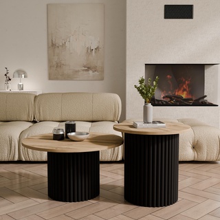 stolik 49 / 47 okrągły kawowy zestaw Lamelo 2W1 ława kawowa okrągła