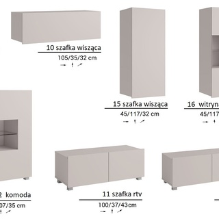 zestaw nowoczesna meblościanka Calabrini 17 rtv wisząca do pokoju