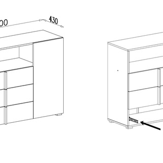 komoda 120 pojemna Remo 09 szafka z szufladami drzwiami