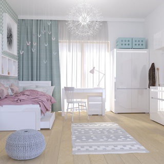 szafka 40 z szufladą Alaska AAN-1 stolik nocny kontener biała w połysku