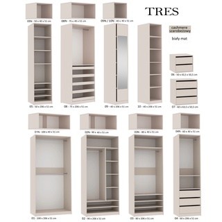 szafa 160 wysoka z nadstawką Tres HN bez drzwi garderoba ubraniowa