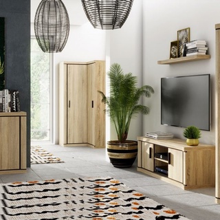 witryna 58 wąska wysoka z szufladami Dallas 16 słupek z szybą regał