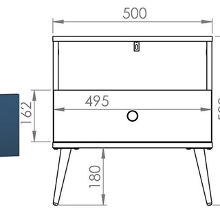 szafka 50 nocna na nóżkach z szufladą Marine 06 granatowa niebieski stolik nocny do sypialni pokoju