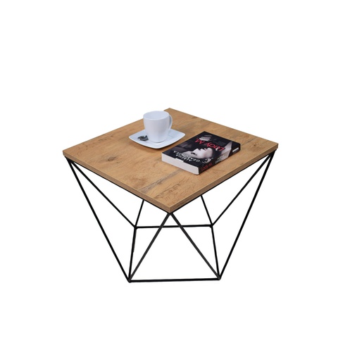 Stolik 50 loft nowoczesny kwadratowy K2 500X500 mała ława kawowa czarna