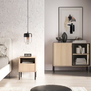 komoda 107 nowoczesna z oświetleniem Barnee 03 szafka elegancka