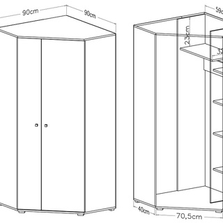 zestaw narożny komplet Delta B1 biurko regał rogowa szafa do pokoju