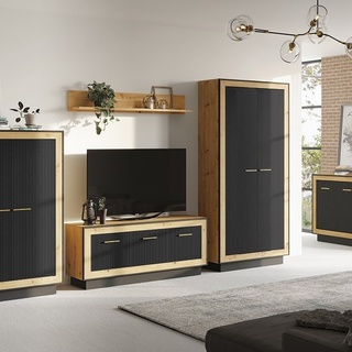 półka 130 wisząca Fox 06 prosta dąb artisan / hunton do pokoju sypialni salonu przedpokoju