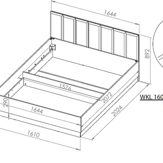 łóżko 160x200 z zagłówkiem tapicerowanym Urso 1402 loft 160
