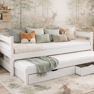 łóżko 90x200 wysuwane Lord 2os z materacami szufladami młodzieżowe