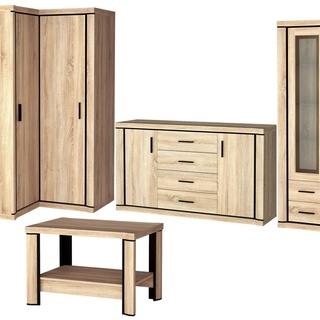 szafa 100 - 114 narożna duża Dallas 21 rogowa z półkami drążkiem