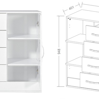 komoda 120 z szufladami półkami Perfect 03 pojemna szafka biała