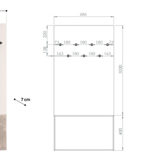 zestaw na nóżkach Voco 2 komoda na buty siedzisko lustro wieszak