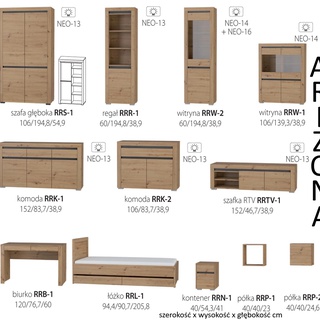 komoda 106 z szufladą Arizona RRK-2 szafka do pokoju sypialni