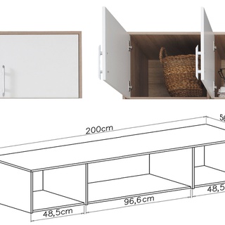 nadstawka 200 Smart SRN1 do szafy czterodrzwiowej sonoma + biały