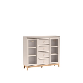 komoda 141 ,5 z witryną Windsor 07 duża wysoka z szufladami do salonu