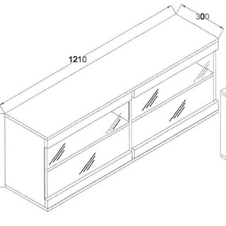 zestaw mebli loft John 1 komplet komoda witryna szafka rtv półka