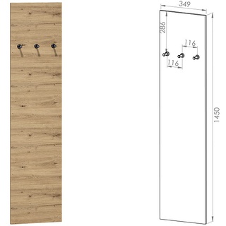 wieszak 35 panel wąski Nevio 07 na okrycia do przedpokoju