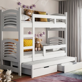 łóżko 75x180 dla rodzeństwa Oli 3os z materacami trzyosobowe