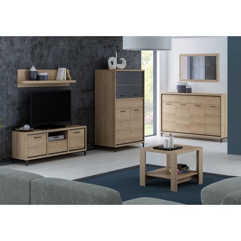 Zestaw MEDIOLAN 4 witryna szafka rtv komoda ława do salonu pokoju