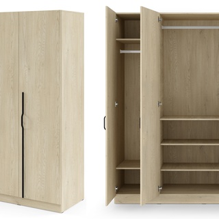 szafa 200 wysoka uchylna Braga 01M z półkami drążkami szufladami