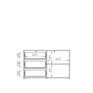 Komoda 138 z szufladami drzwiami Caro 25 szafka pojemna sonoma