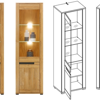 zestaw elegancki komplet York 1 komoda rtv szafka witryna ława dąb