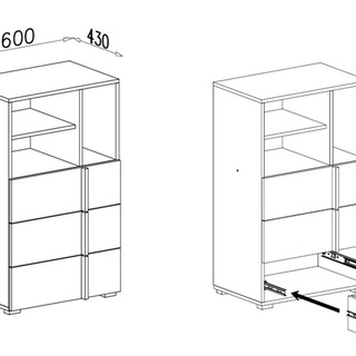 komoda 60 mała wąska Remo 07 szafka z szufladami do pokoju sypialni