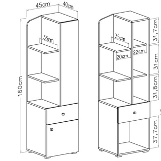 zestaw narożny komplet Delta B1 biurko regał rogowa szafa do pokoju
