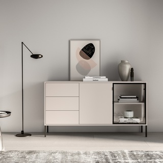 komoda 160 z oświetleniem barkiem Barnee 02 szafka duża nowoczesna