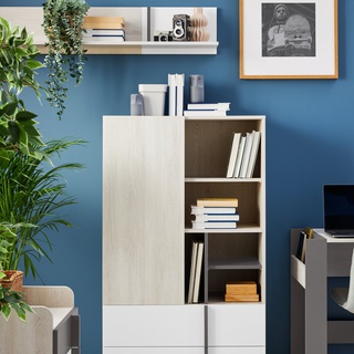 regał 80 niski Remo 06 szafka z półkami szufladami wysoka komoda