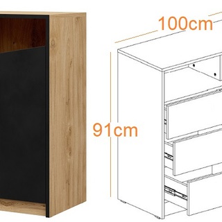 komoda 100 z półką szufladami Aston 05 szafka młodzieżowa dzieci