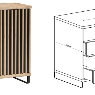 komoda 101,6 z szufladami lamelami drzwiami nóżkami Cali 05 szafka loft do salonu sypialni pokoju