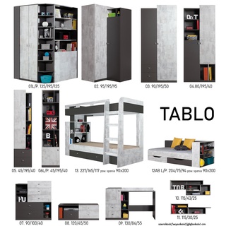 zestaw mebli do nauki Tablo 12 biurko regał szafa dla młodzieży ucznia