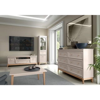 zestaw komplet Windsor 3 witryna rtv komoda ława kaszmir do pokoju