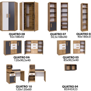 półka 85 pionowa pozioma Quatro 04 regał wiszący nad biurko