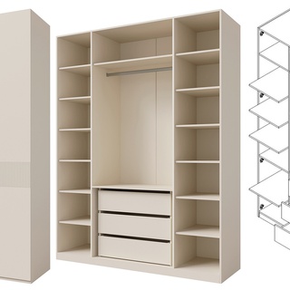 szafa 270 duża z lustrem Soreno B wysoka nowoczesna garderoba zestaw